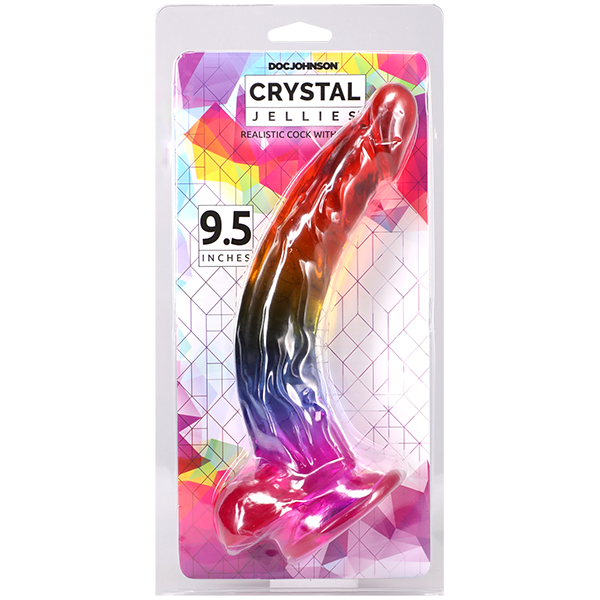 Crystal Jellies Realistic Rainbow Cock - 9.5 Inch