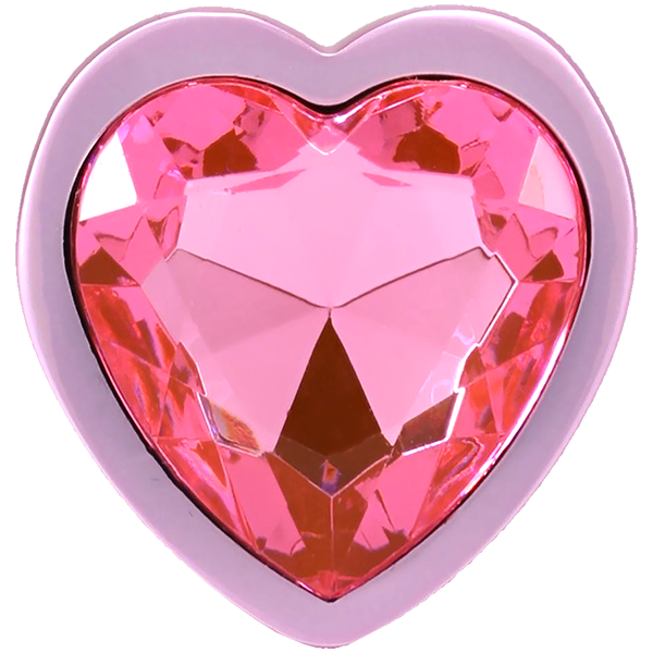 Booty Bling Metal Heart Plug - Small Pink