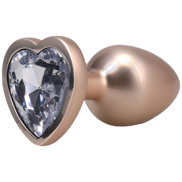Booty Bling Metal Heart Plug - Small Gold